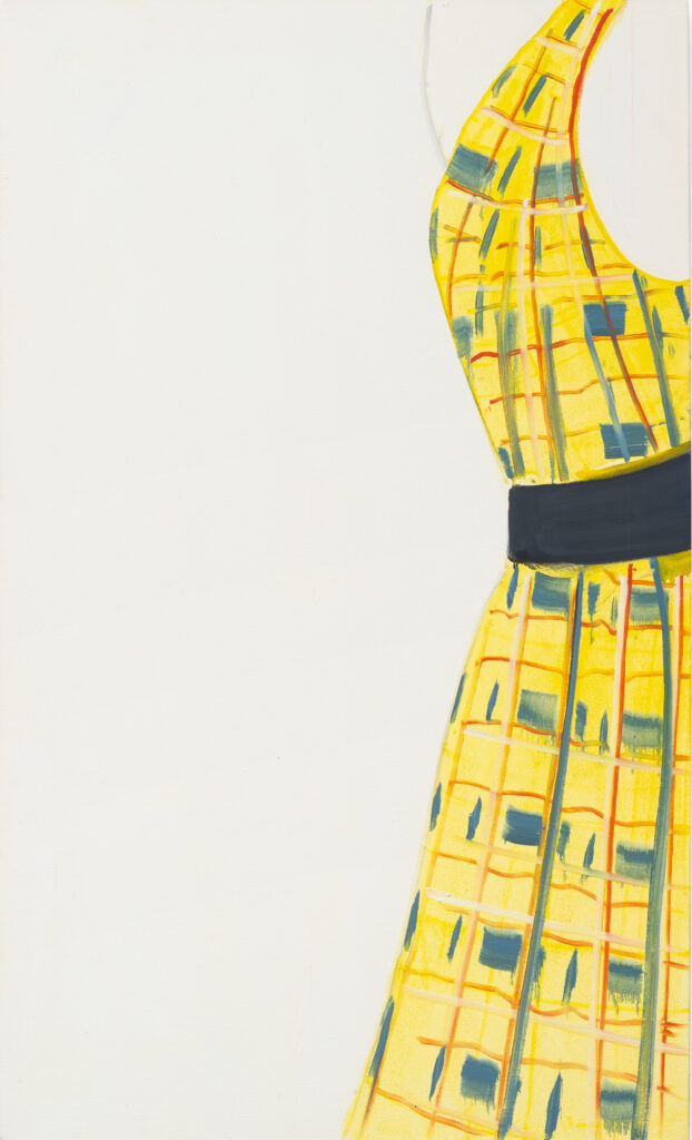 Alex Katz, Claire McCardell 7, 2022. Öl auf Leinwand, 152,4 x 91,4 x 3 cm. Courtesy Galerie Thaddaeus Ropac, London, Paris, Salzburg, Milan, Seoul. © Alex Katz / Artists Rights Society (ARS), New York / VG Bild-Kunst, Bonn 2026. Foto: Charles Duprat.