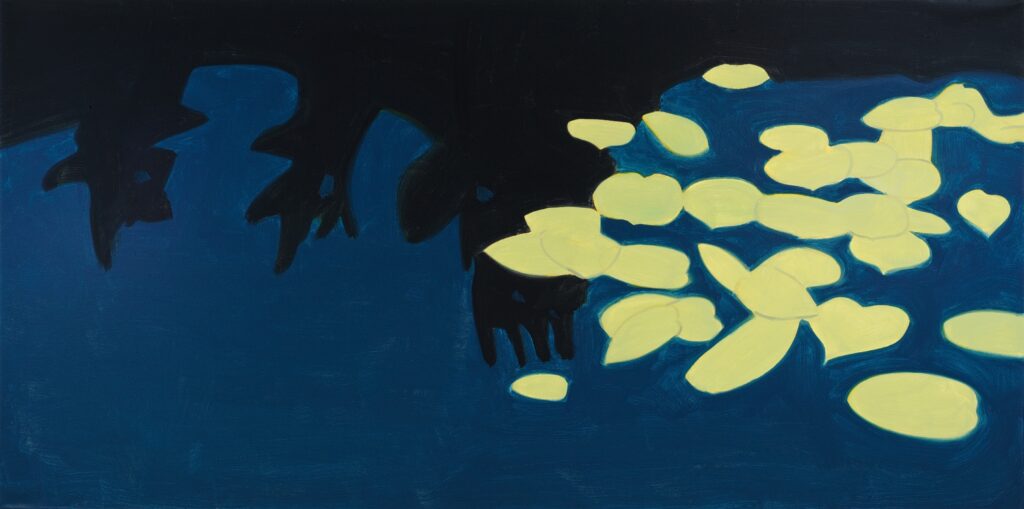 Alex Katz, Homage to Monet 1, 2009. Öl auf Leinwand, 122 x 244,3 x 4 cm. Private Collection Paris, France. Courtesy Galerie Thaddaeus Ropac, London, Paris, Salzburg, Milan, Seoul. © Alex Katz / Artists Rights Society (ARS), New York / VG Bild-Kunst, Bonn 2026. Foto: Paul Takeuchi.